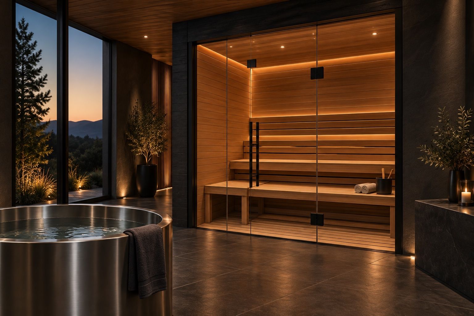 Commercial wellness room: AI-generated concept, not a completed client project