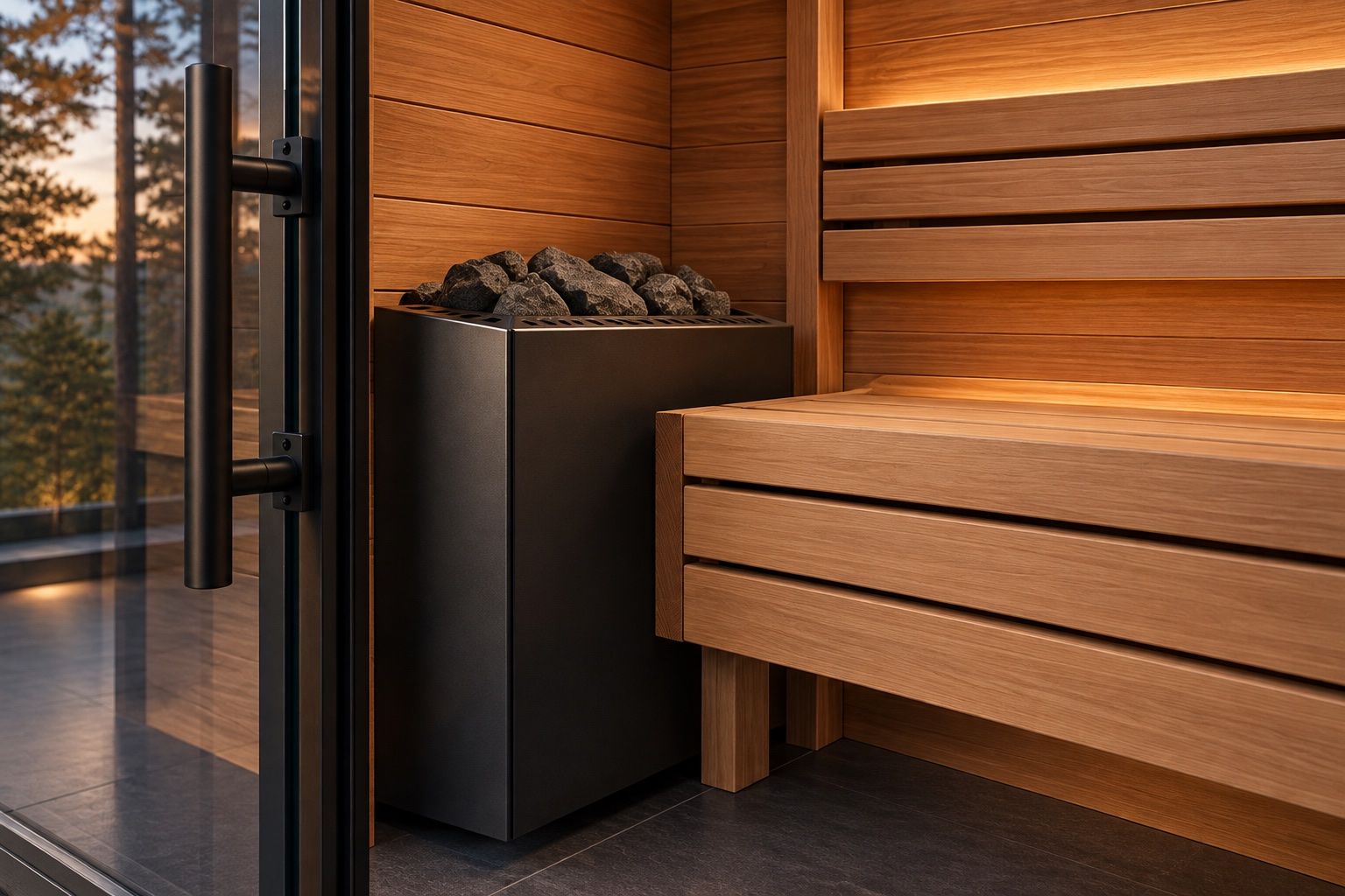 Concept image: sauna heater and stones